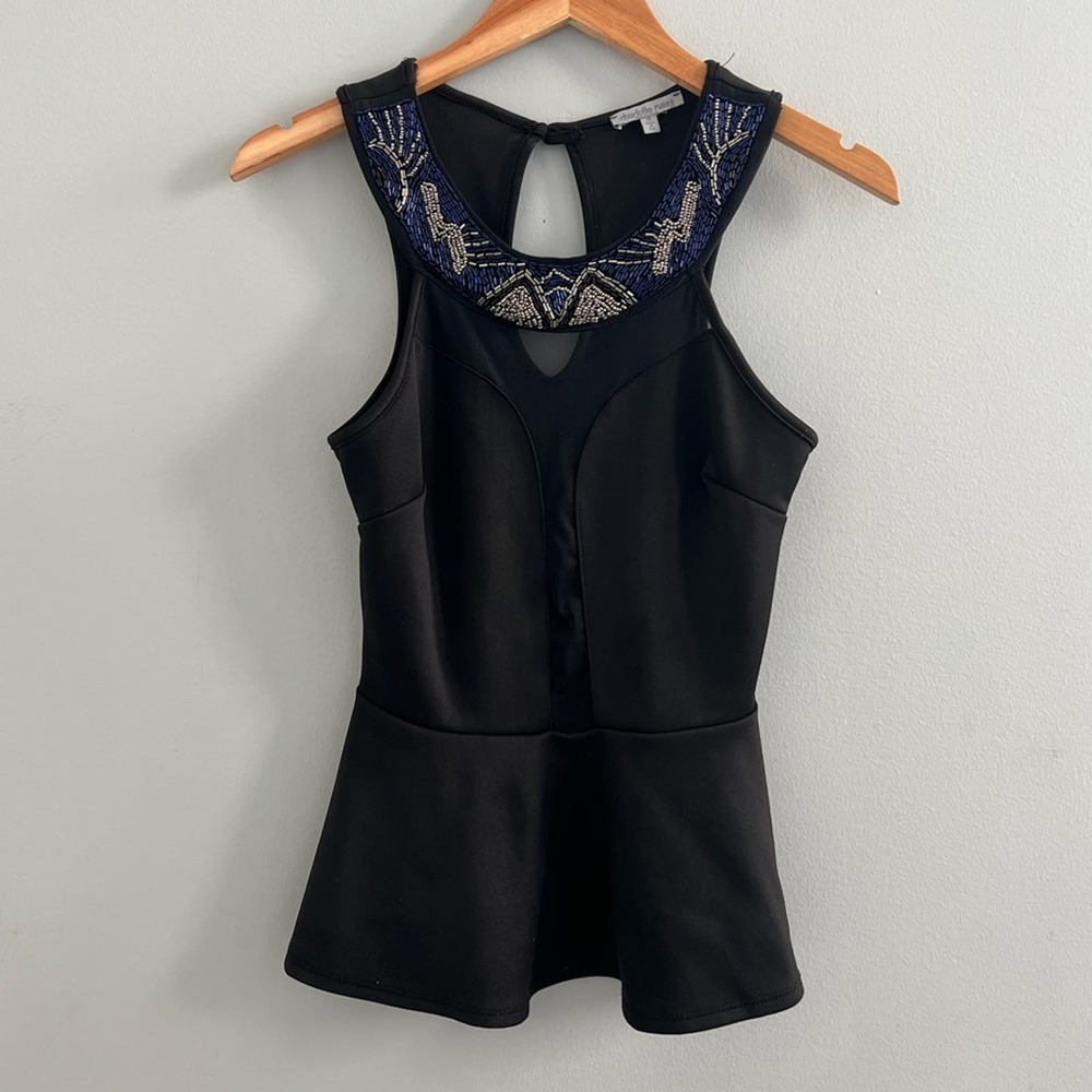 Charlotte Russe Black Peplum Top Size M